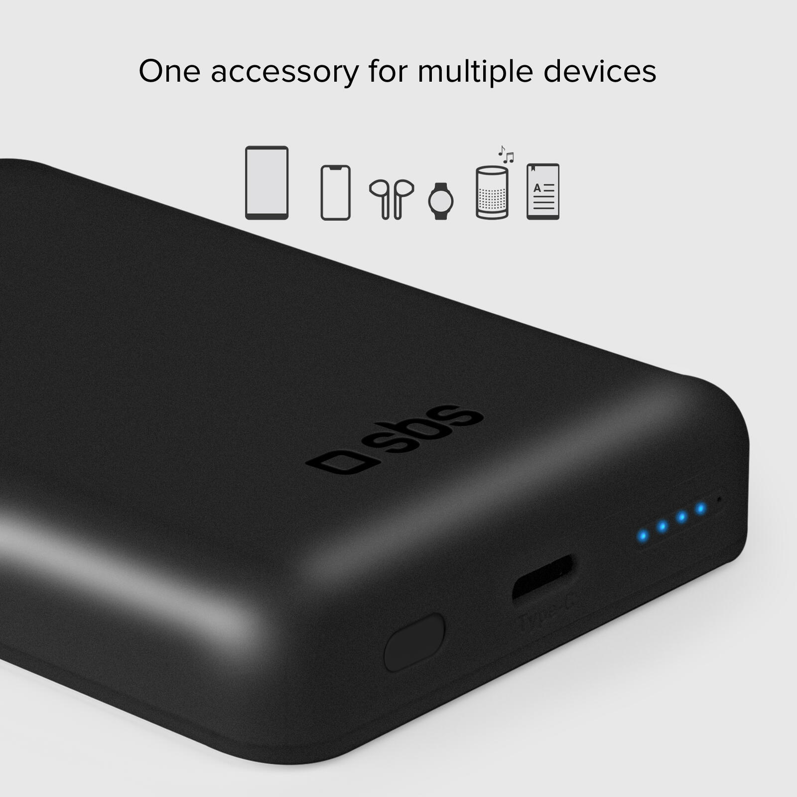 Power bank mag 5.000 mAh Wireless compatibile con iPhone con ricarica MagSafe 2/7