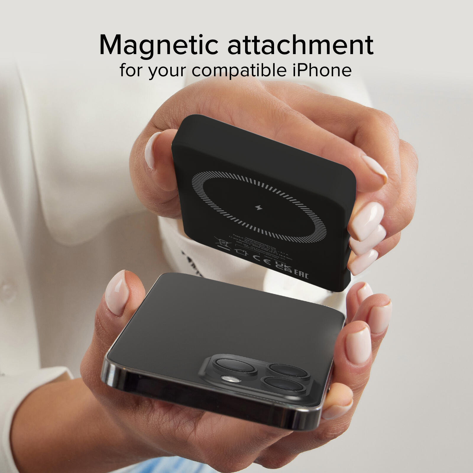 Power bank mag 5.000 mAh Wireless compatibile con iPhone con ricarica MagSafe 6/7