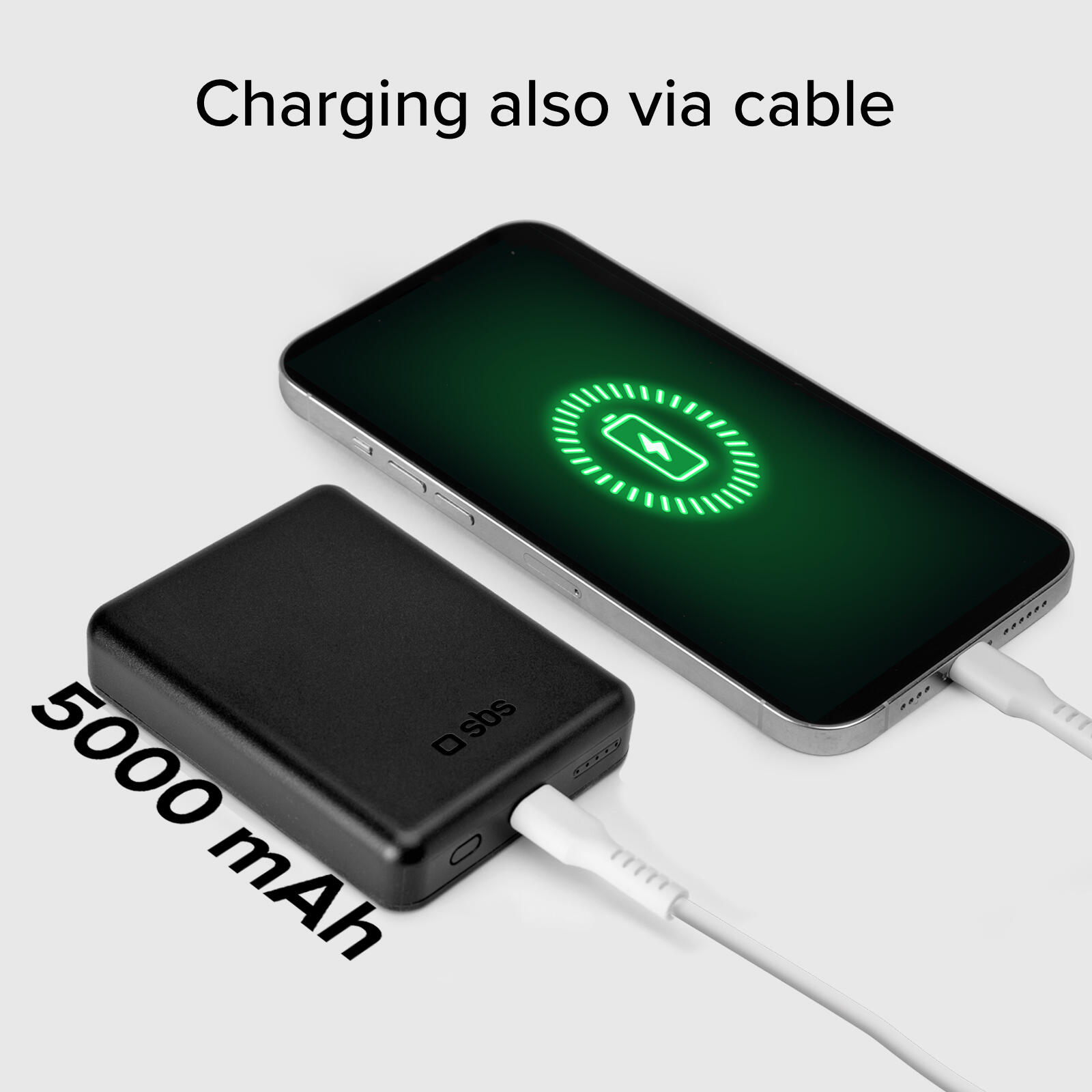Power bank mag 5.000 mAh Wireless compatibile con iPhone con ricarica MagSafe 5/7