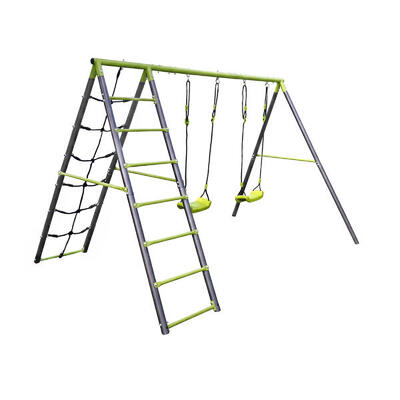 Dubbele schommel met klimnet deluxe