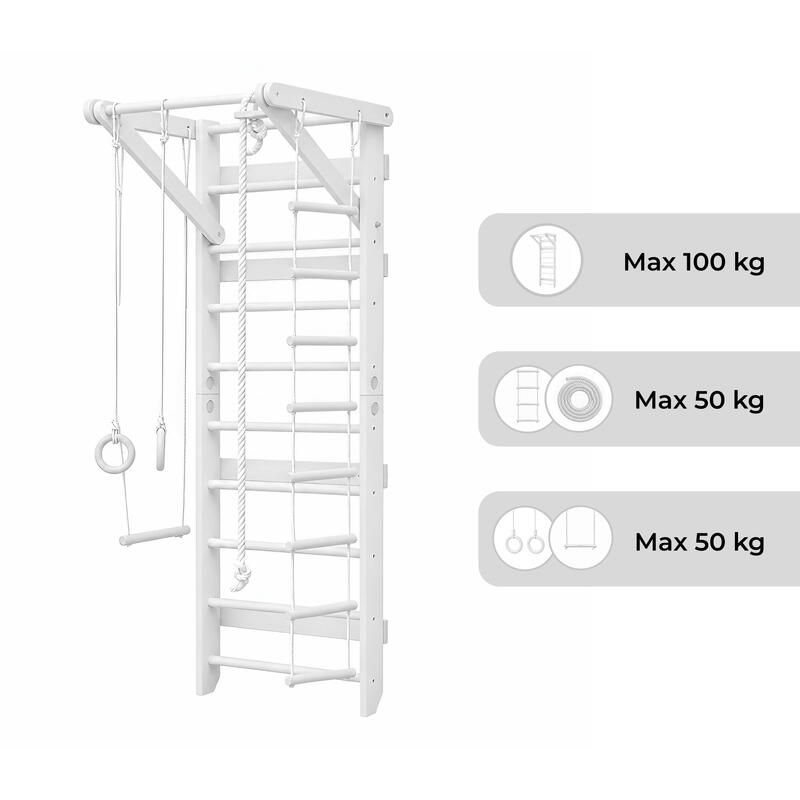 Copii Fitness Spalier Gimnastică Scară Suedeză Lemn Cherry Active Natur Set