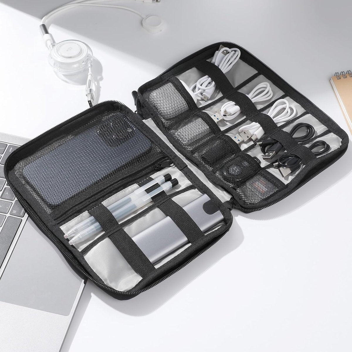 Bolsa organizadora de cables negra 2/6
