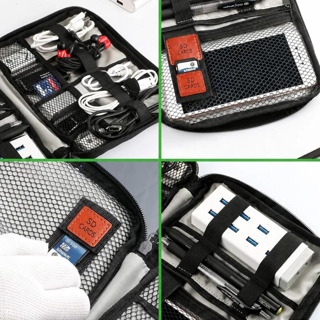 Bolsa organizadora de cables negra 6/6