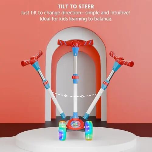 Lifelong Scooter for Kids 3+ Years - Foldable with PVC Wheels & Adjustable Height - Kick Scooter Capacity 50kg- for 3+ Year Old boy & Girl - Skate Scooter (Red/Blue) -  5