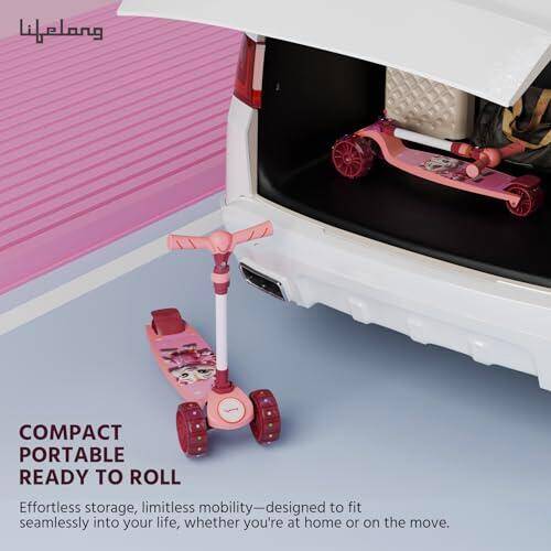 Lifelong Scooter for Kids 3+ Years - Foldable Kids with PVC Wheels & Adjustable Height - Kick Capacity 50kg- Baby Toys for 3+ Year Old boy & Girl - Skate (LLKS17) -  3