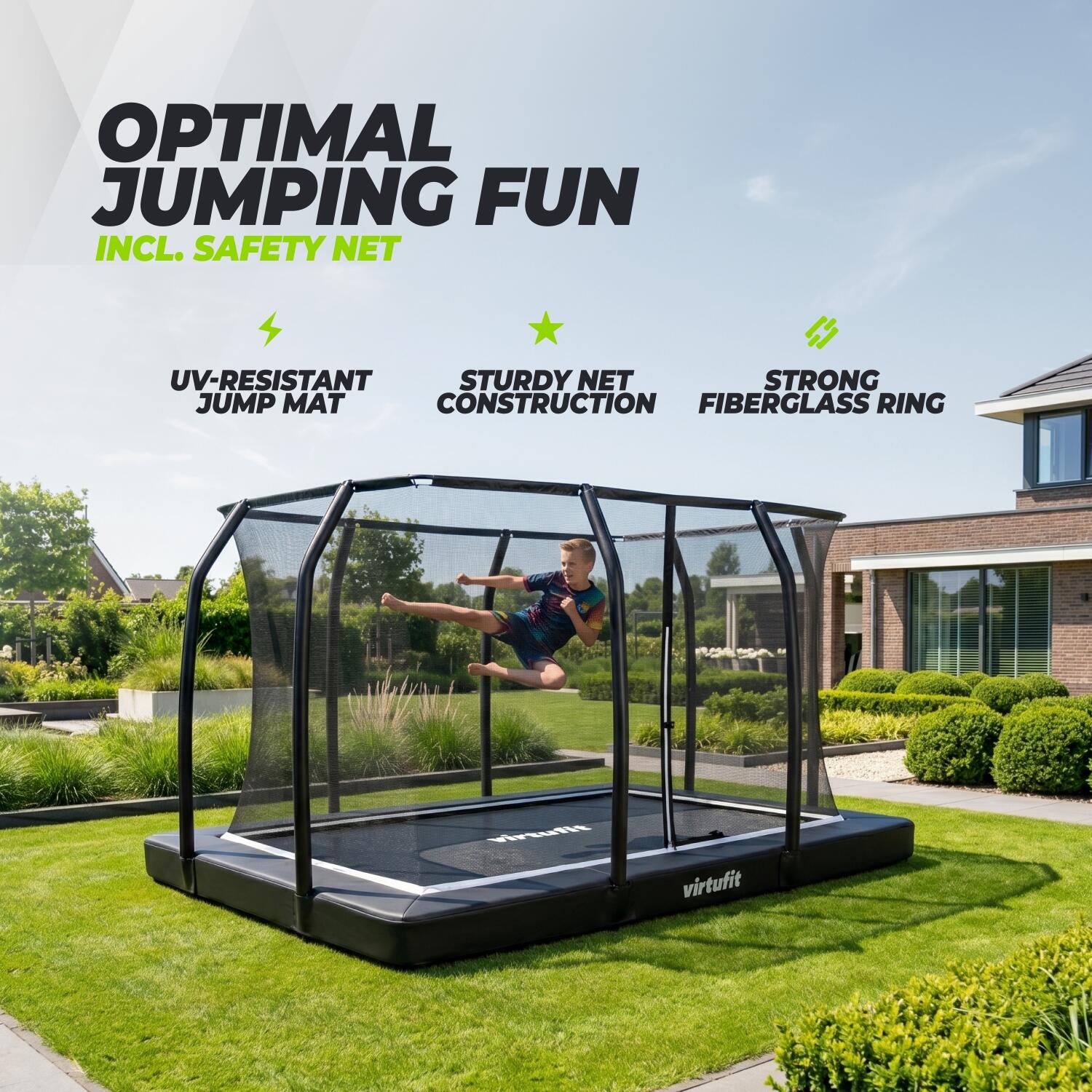 Trampoline enterré Premium avec filet de sécurité - Rectangulaire - 183 x 274 cm 2/7