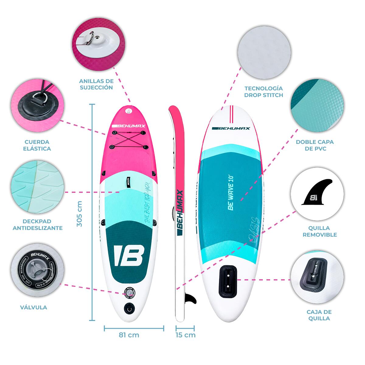 Tabla de Paddle Surf Behumax Be Wave Oasis 10 3/6