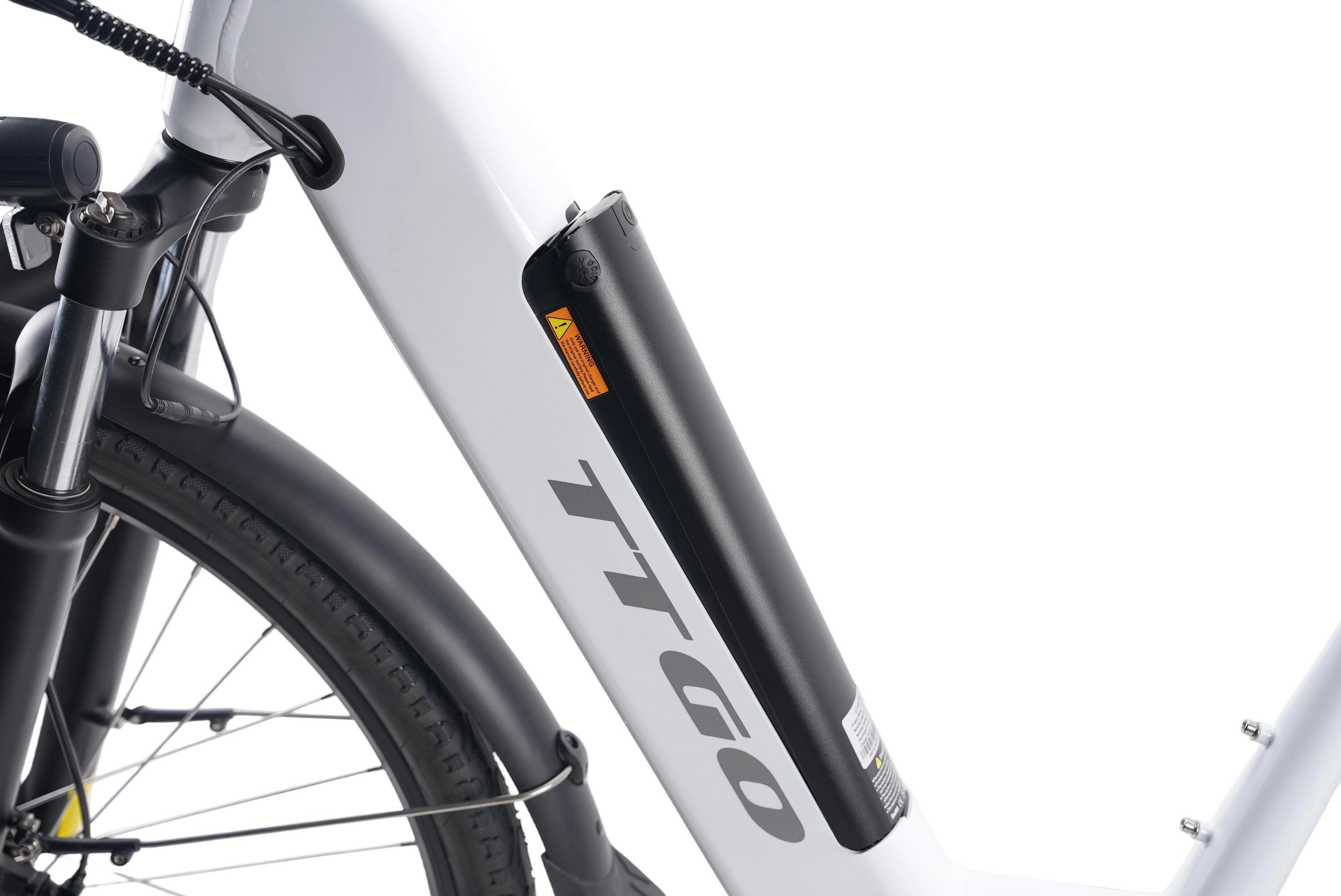 Bici eléctrica HZ-28 120km 28" 250W 2026 blanca, hombre/mujer 3/8
