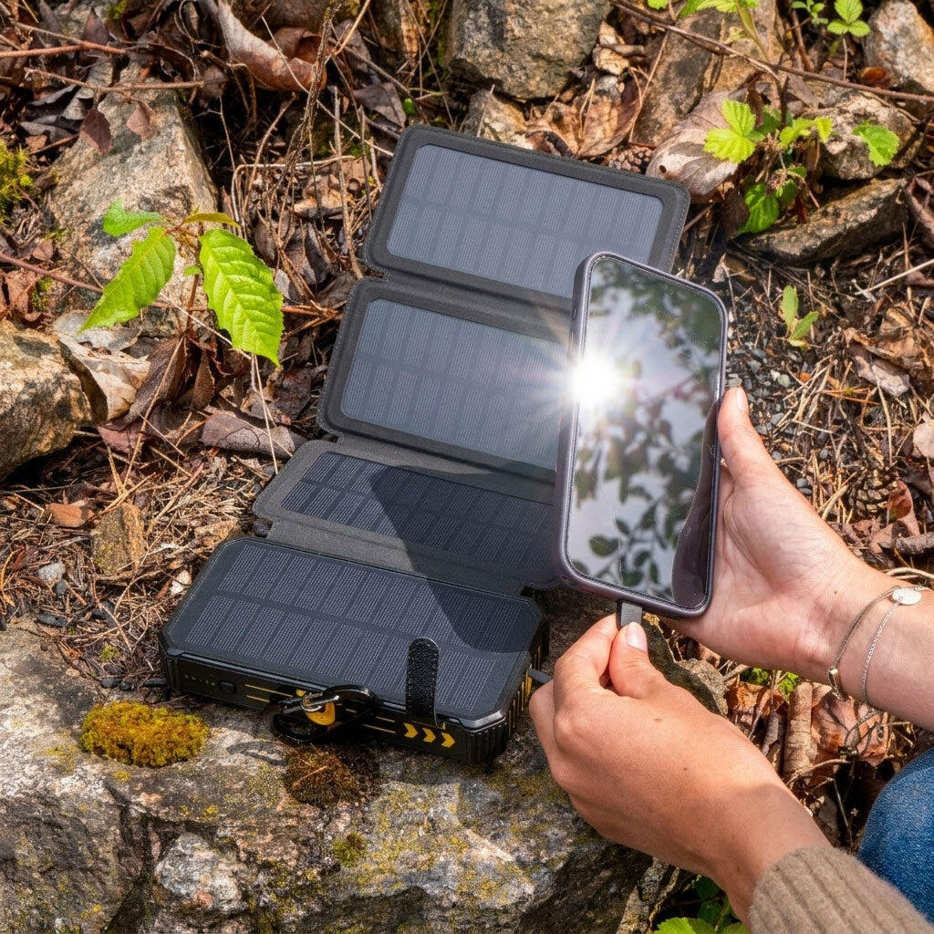 Batería externa solar 20000 mAh con iluminación LED 4/7