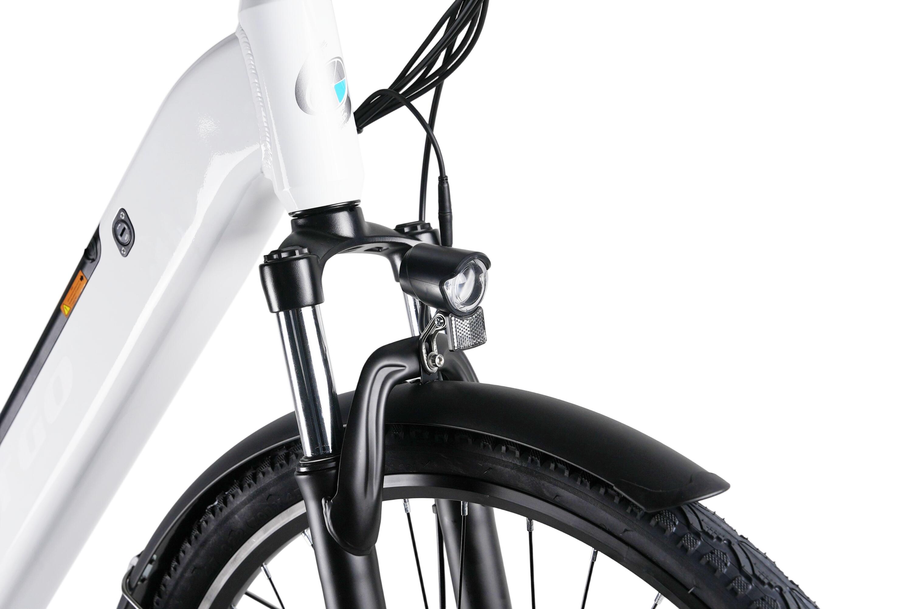 Bici eléctrica HZ-28 120km 28" 250W 2026 blanca, hombre/mujer 4/8