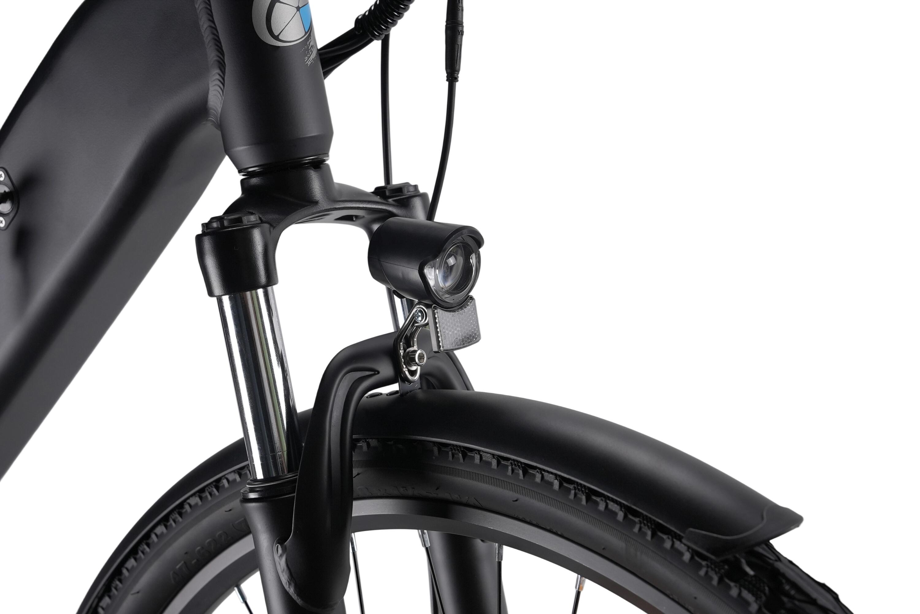 Bici eléctrica HZ-28 120km 26" 250W 2026 negra, hombre/mujer 4/8