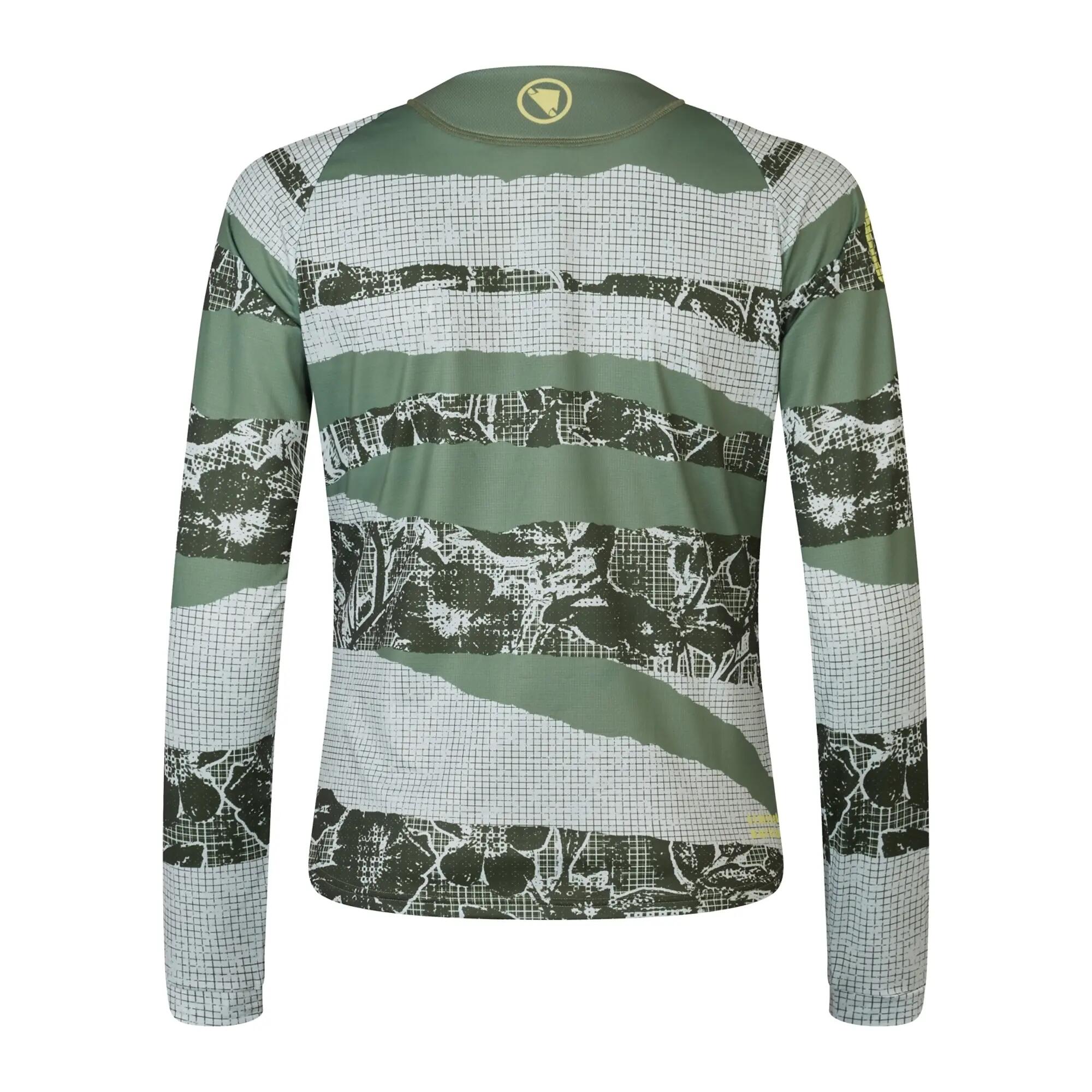 8214 T-shirt slim manches longues imprimé Machair Green 3/3
