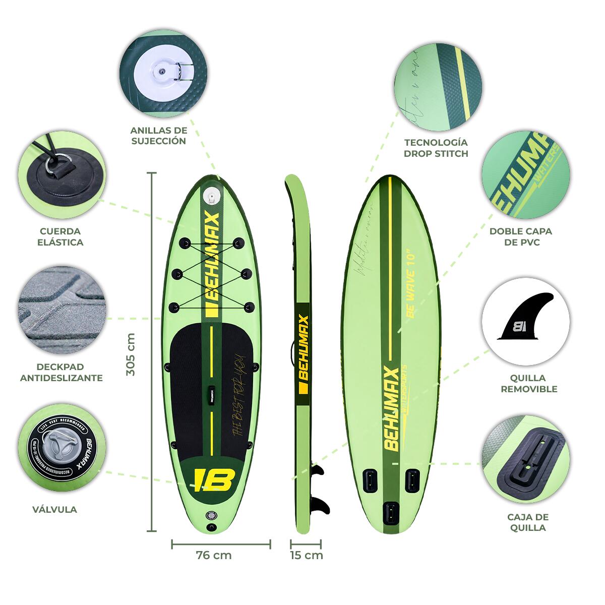 Prancha de Stand Up Paddle insuflável Be Wave Mediterranean 10 3/6
