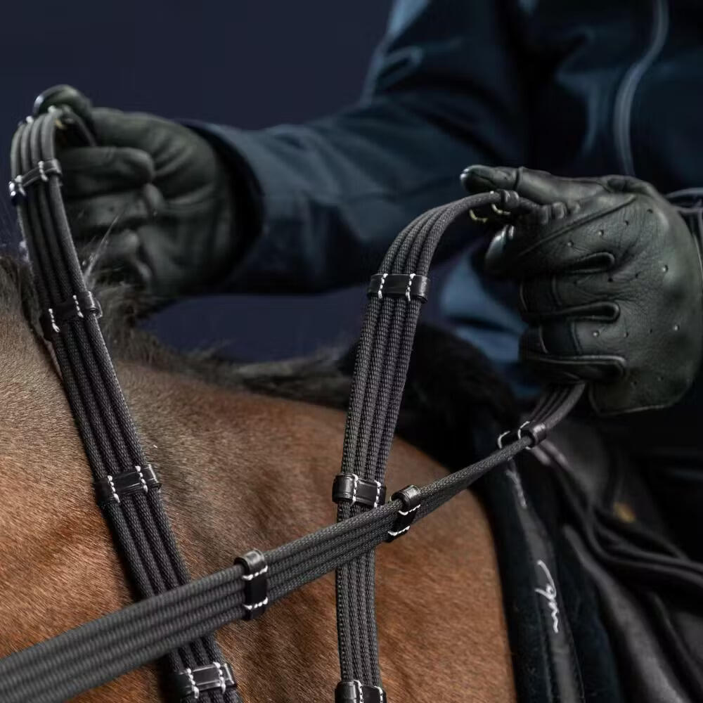 Redini per cavallo in pelle con fermagli Dy'on 5/8" 2/4