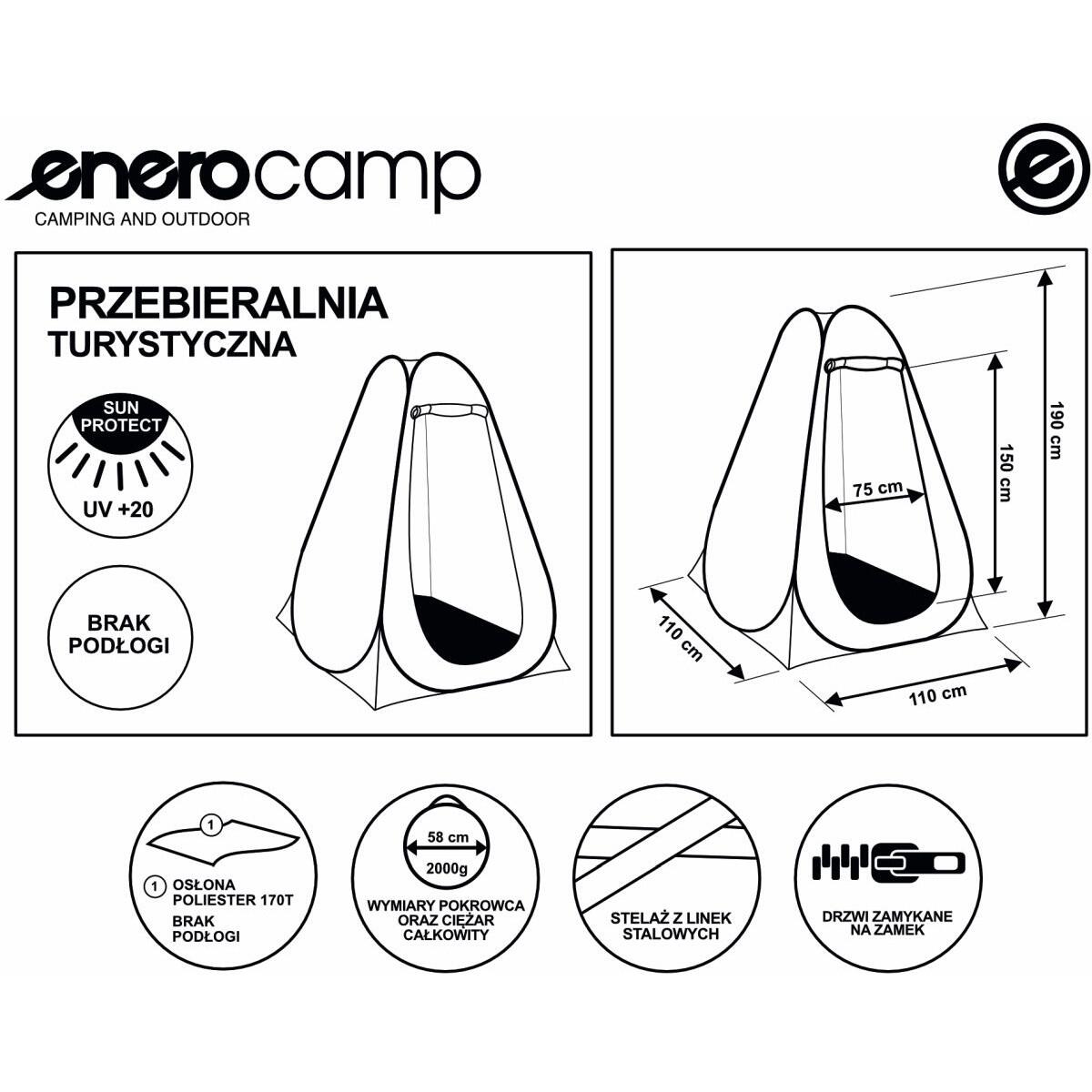 Przebieralnia plażowa Enero Camp 110x110x190cm 6/6