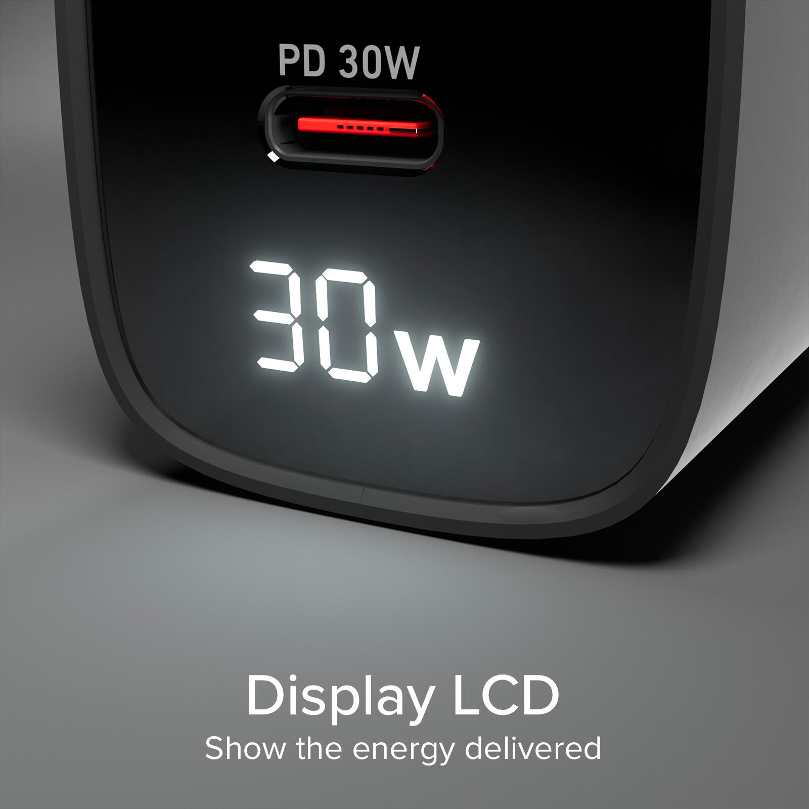 Chargeur mural LCD USB‑C 30W + USB‑A 18W 5/7