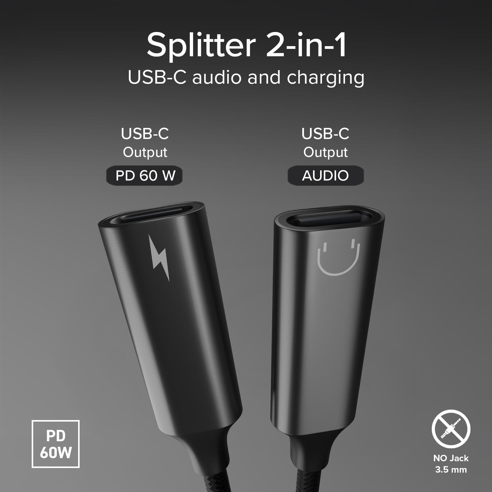 Adaptateur USB-C son et charge simultanés 4/7