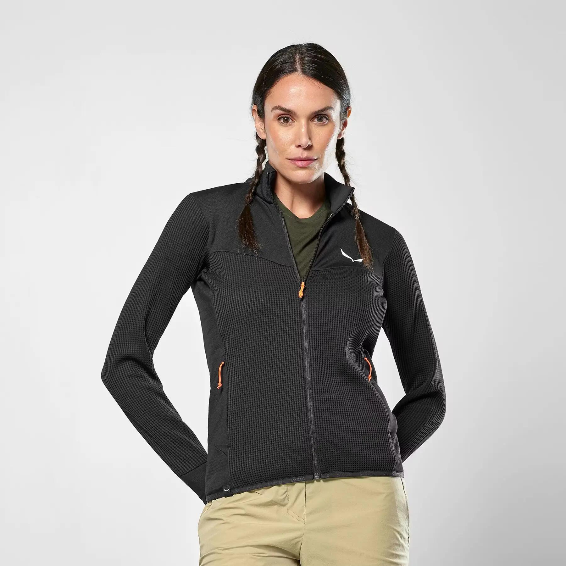 Chaqueta de senderismo con cremallera completa para mujer Salewa Puez Waffle Hyb 3/5
