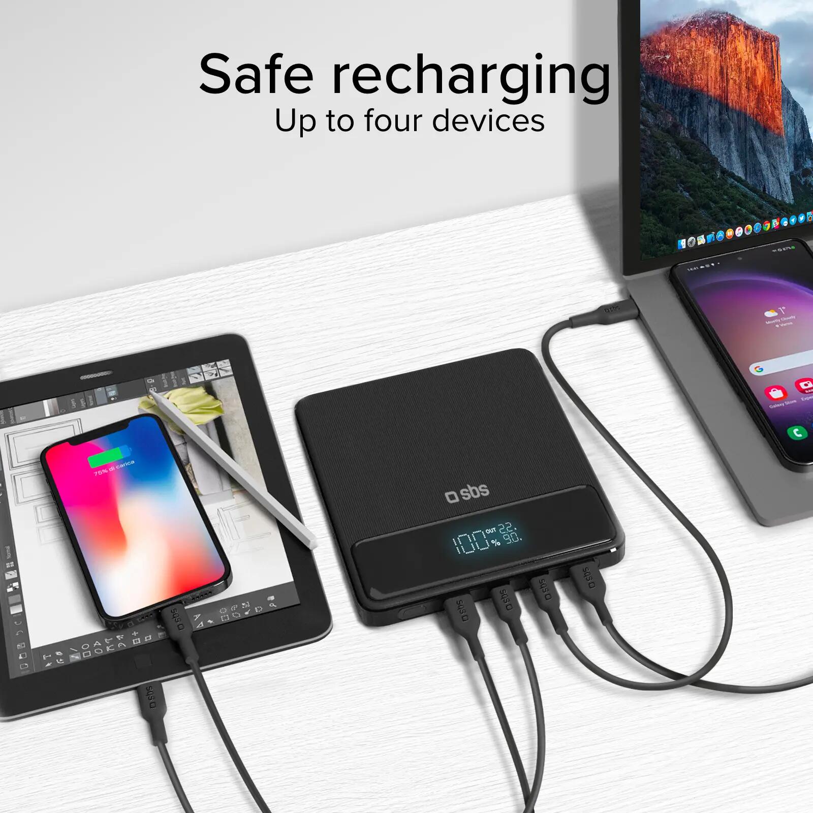 Batterie externe 20 000 mAh ultra-mince 100 Watts 5/7