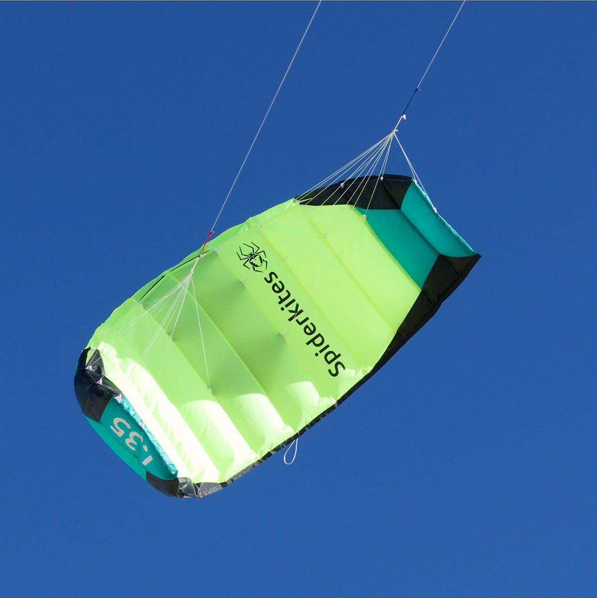 Voiles de traction Spiderkites Amigo DC 1.35 + bar 10055 Jaune 135 x 55 cm 6/7