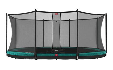 Trampoline Grand Favorit InGround 520 + Filet Séc. Comfort Vert
