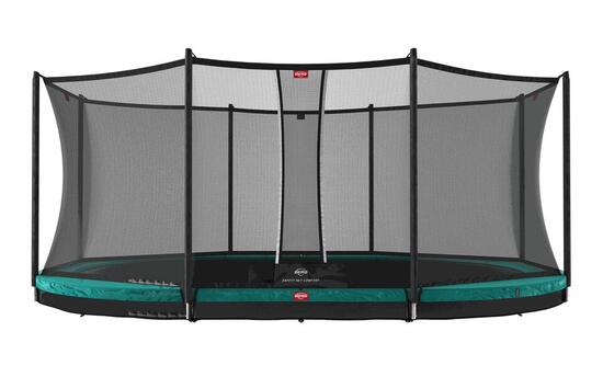 Trampoline Grand Favorit InGround 520 + Filet Séc. Comfort Vert