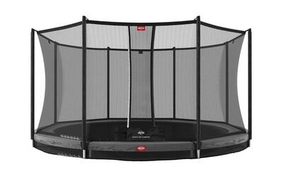 Trampoline favorit inground 430 + veiligheidsnet comfort grijs
