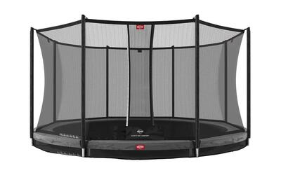 Trampoline favorit inground 430 + veiligheidsnet comfort grijs
