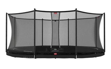 Trampoline Grand Favorit InGround 520 + Filet Séc. Comfort Vert