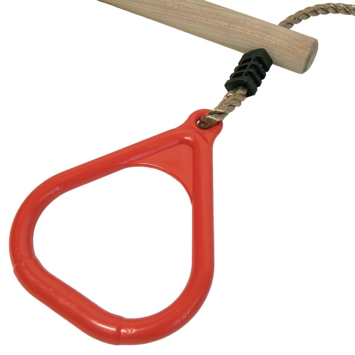 Trapèze balançoire en bois avec anneaux de gymnastique pour enfant pour structu 4/4