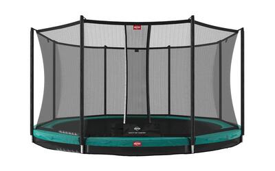Trampoline favorit inground 430 + veiligheidsnet comfort grijs