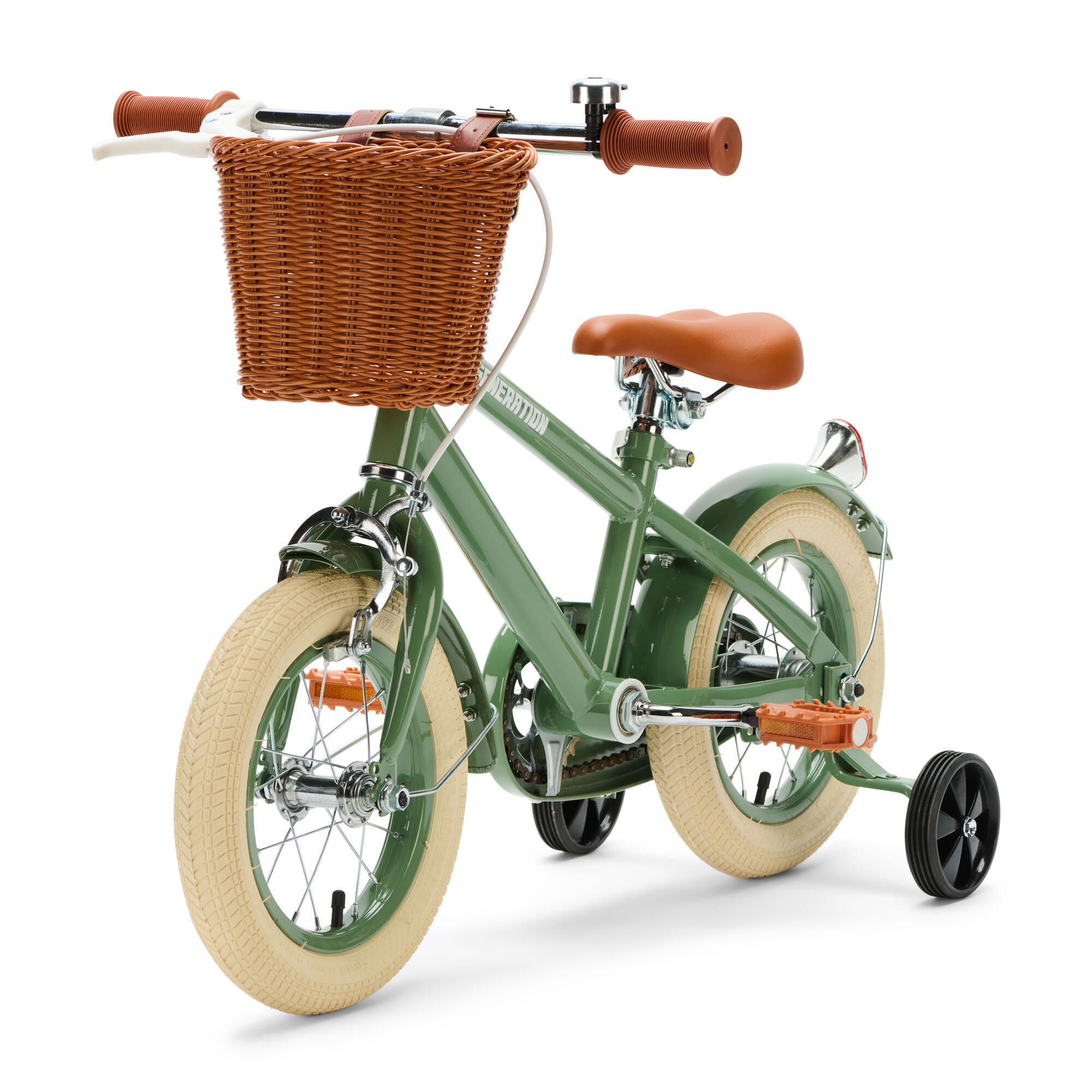 Generation Retro 12 pulgadas Verde – Bicicleta Infantil con Cesta 2/4