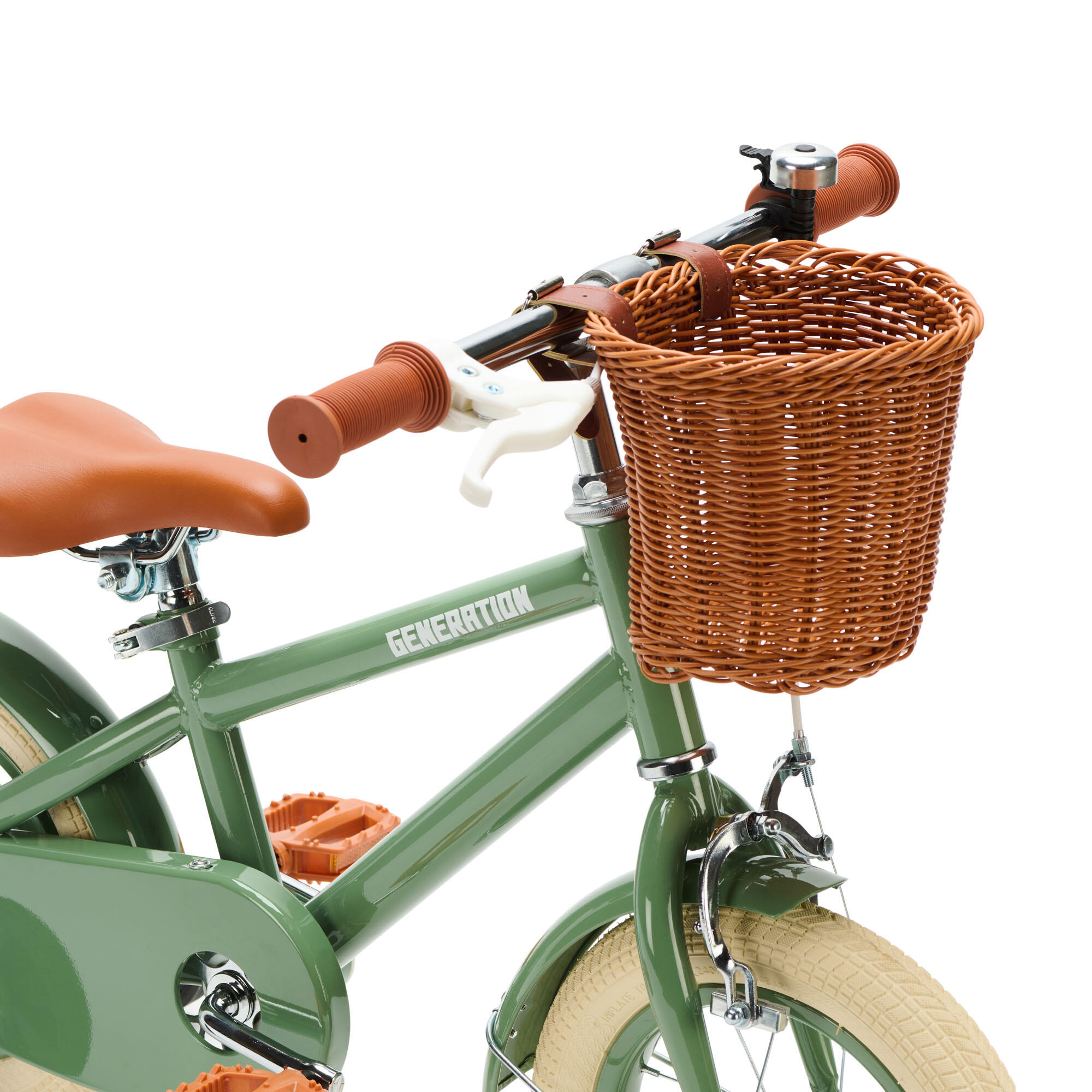 Generation Retro 12 pulgadas Verde – Bicicleta Infantil con Cesta 4/4