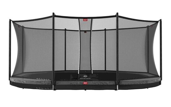 Trampoline Grand Favorit InGround 520 + Filet Séc. Comfort Gris