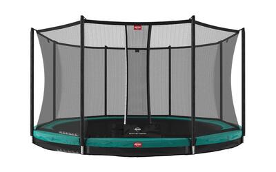 Trampoline favorit inground 430 + veiligheidsnet comfort grijs