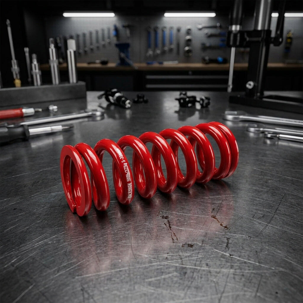 Ressort pour amortisseurs métriques RockShox rouge, 250LB, 174mm, 67,5-75mm 2/2