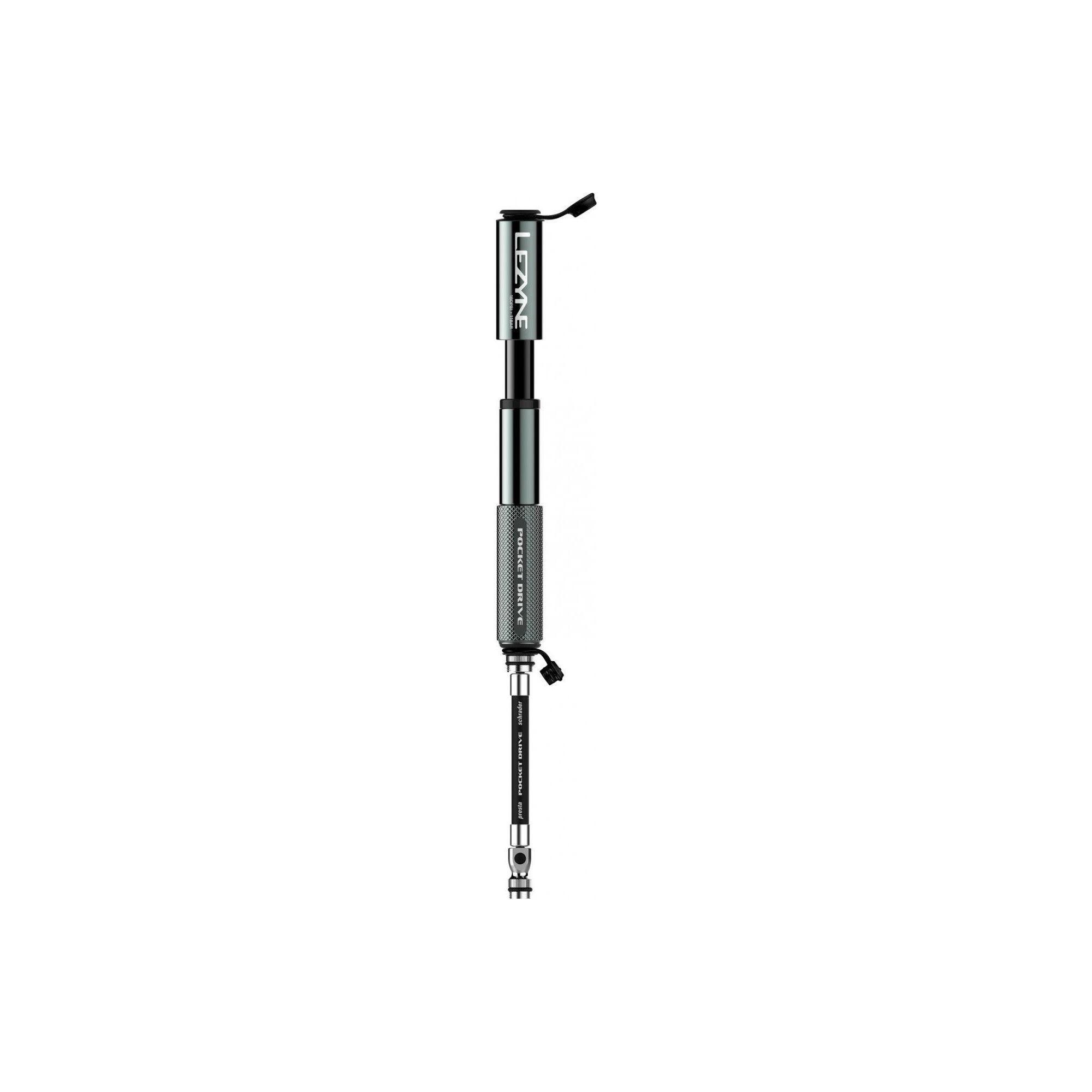 Lezyne Pocket Drive pompa manuală CNC aluminiu 15 cm - gri lucios