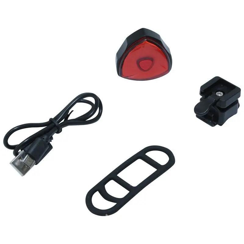 SELECTION P2R USB zadní světlo na kolo na sedlovku LED 30 lumenů s brzdovým indikátorem, 7 rež