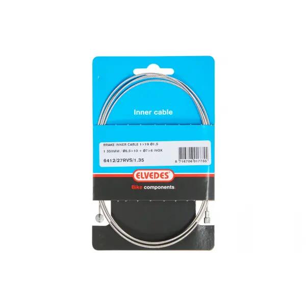 Elvedes Cable Interior de Freno Trasero Acero Inoxidable 4m - 2 Niples 2/3