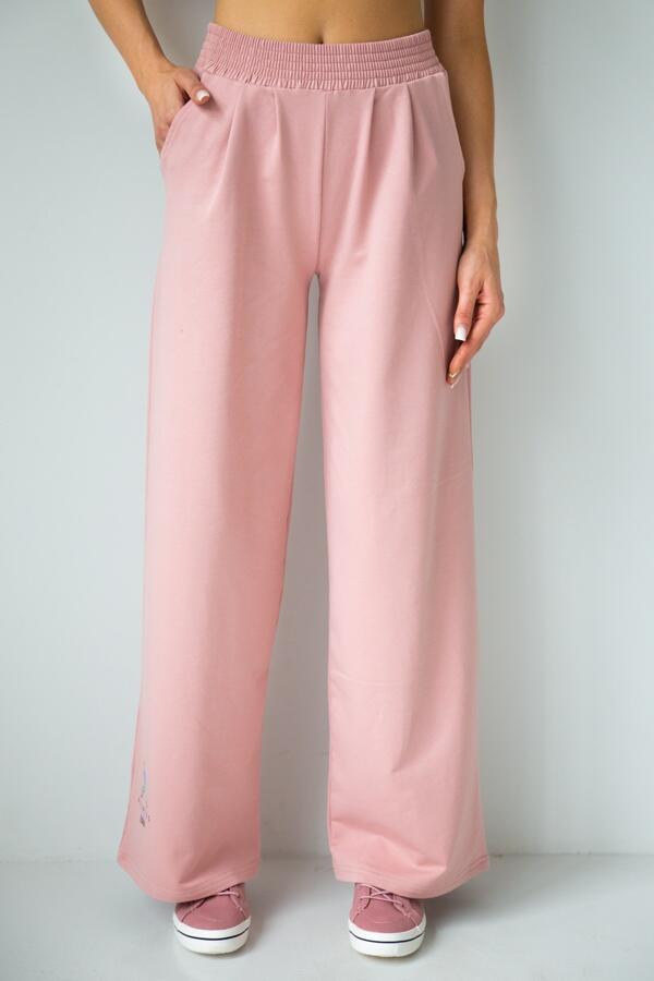 Spodnie dresowe damskie szerokie 2skin  I love  pilates pink