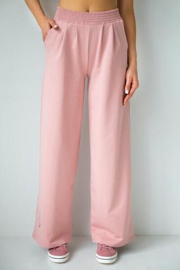 Spodnie dresowe damskie szerokie 2skin I love pilates pink
