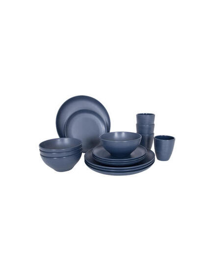 Industrial - Vaisselle - Orville - Mélamine - 16 Pièces - Bleu