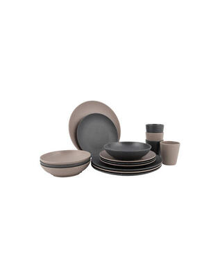 Urban outdoor collection - servies folkestone 16 stuks beige/grijs