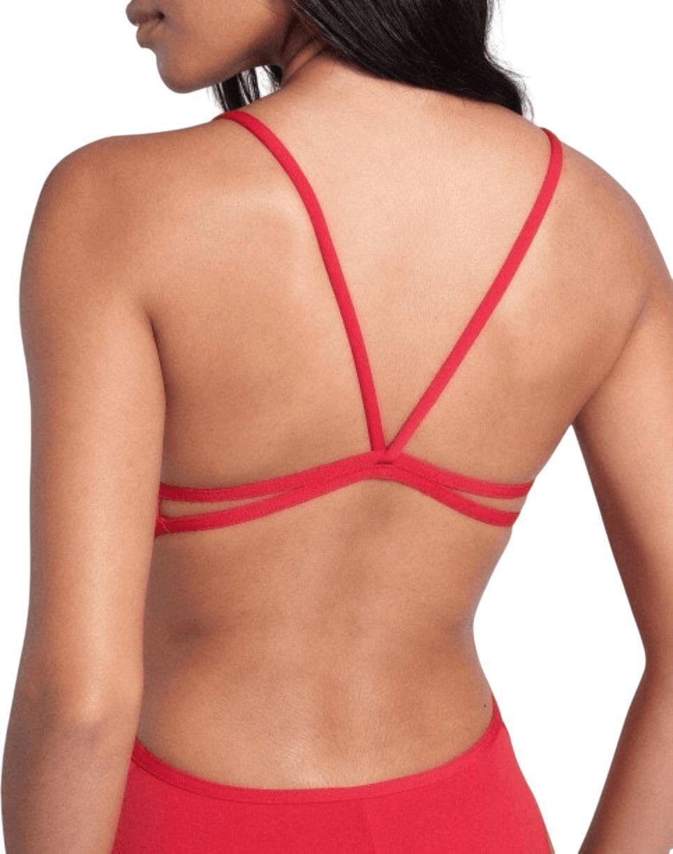 Maillot de Bain Arena Team Dos Lace Uni Rouge Femme 3/7