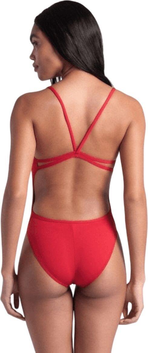 Maillot de Bain Arena Team Dos Lace Uni Rouge Femme 2/7