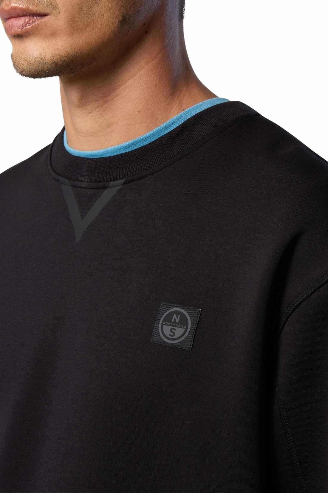 Felpa girocollo uomo in cotone interlock 1/4