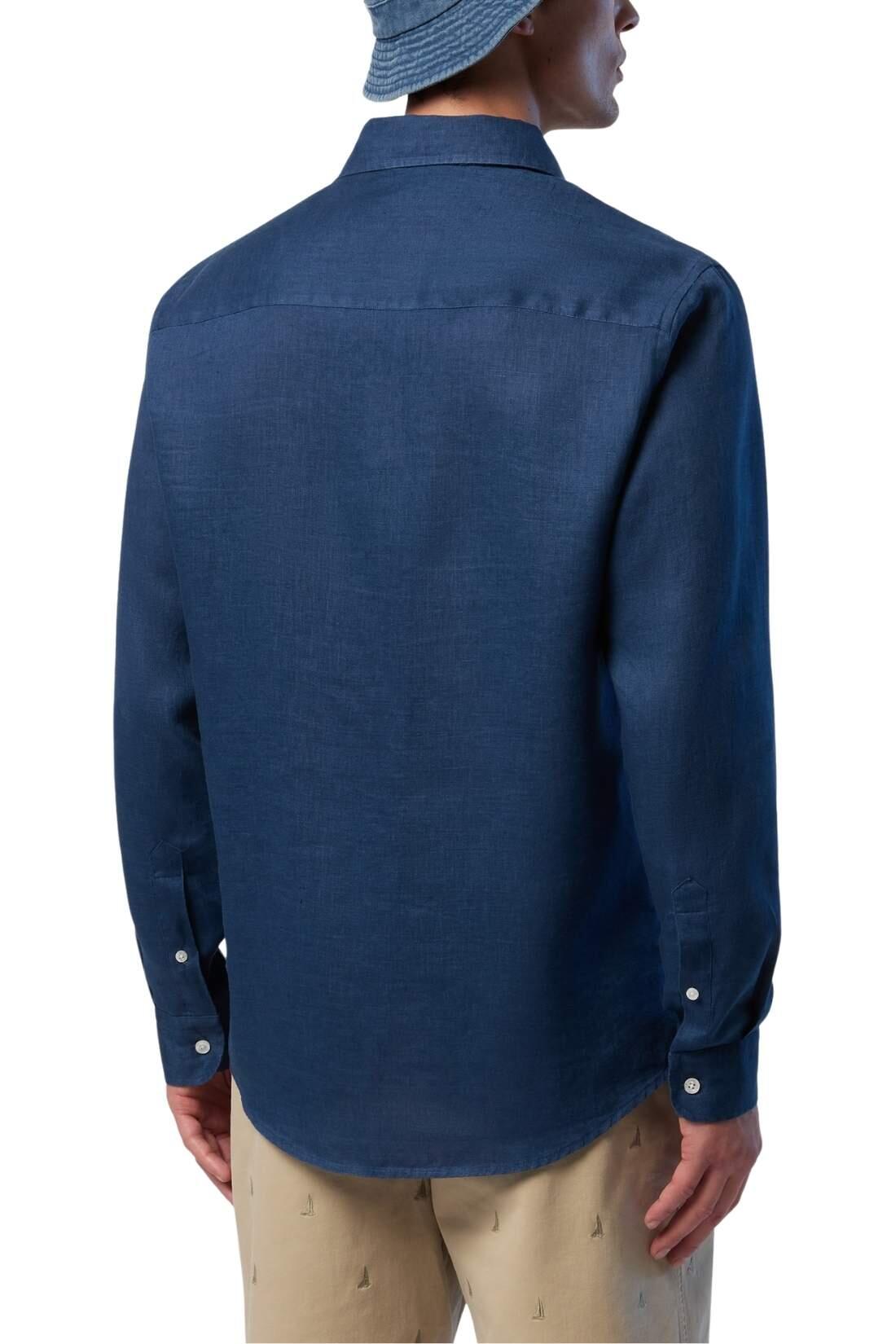 Camicia di lino uomo con logo 3/3