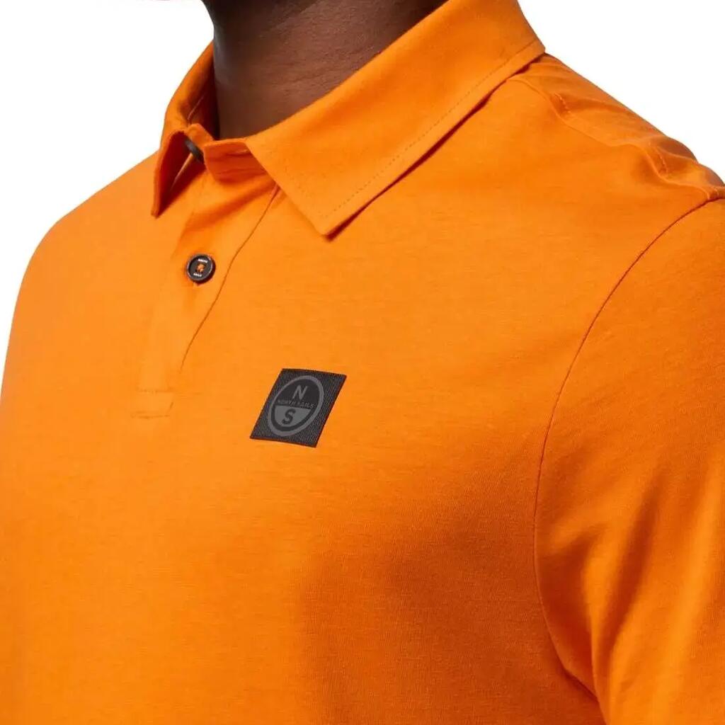 North Sails men regular fit short-sleeved polo 70% TENCEL 30% cotton orange.