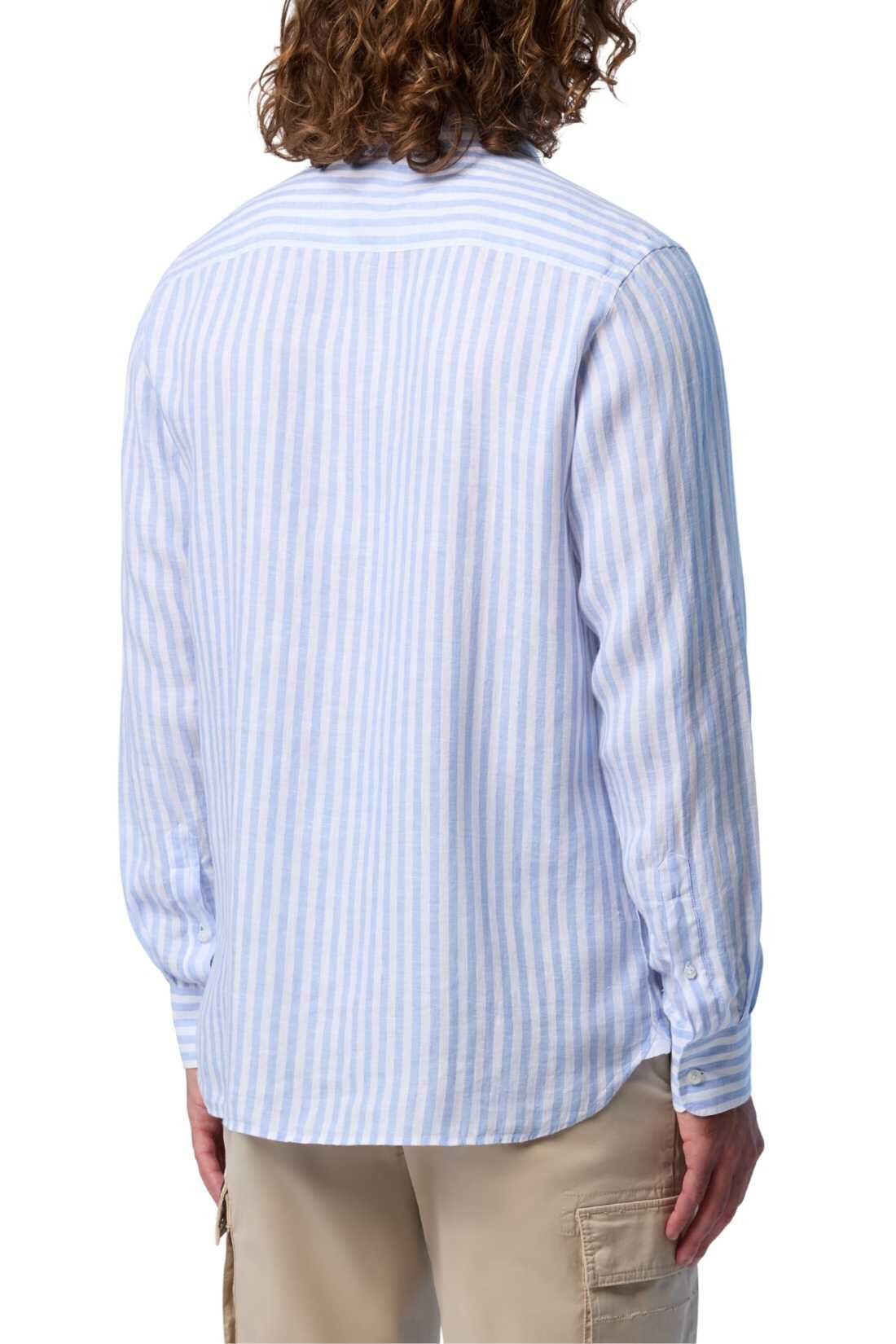Camicia di lino uomo a righe 4/4