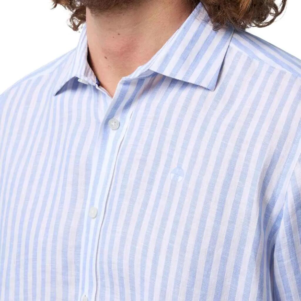 NORTH SAILS - Camicia di lino uomo a righe  - Taglia 4XL